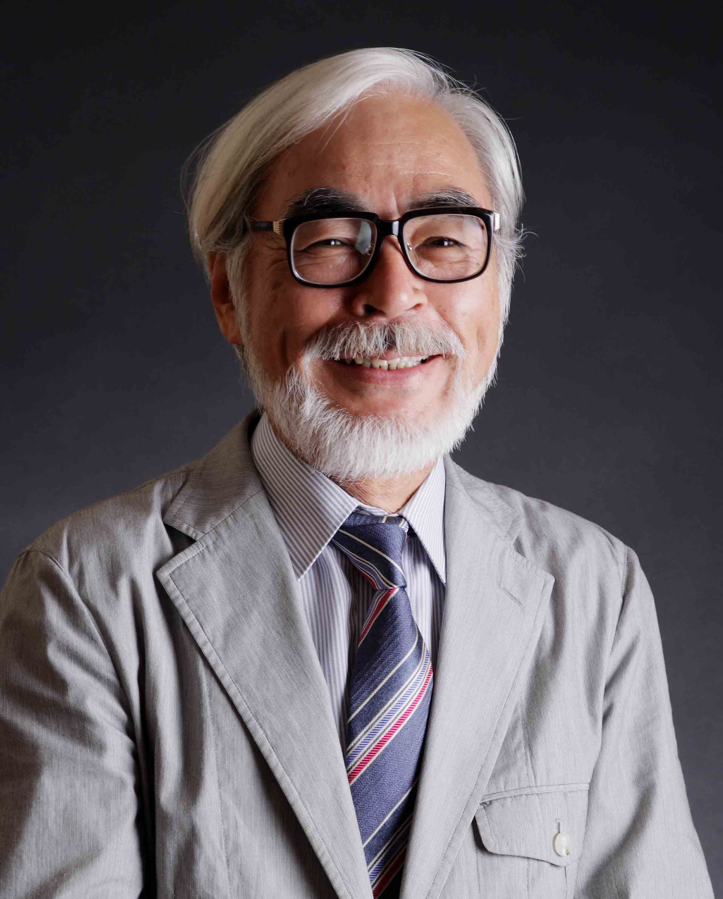 Portrait of Hayao Miyazaki.